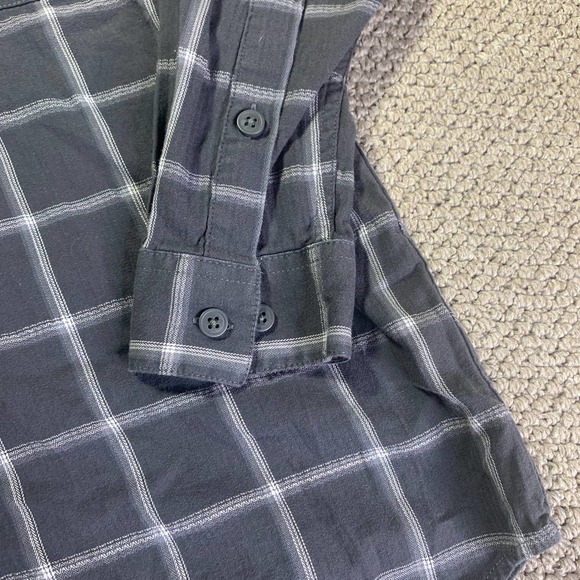 Columbia Mens Shirt Size Medium Gray Checkered Long‎ Sleeves Button Down Pocket - Picture 3 of 9